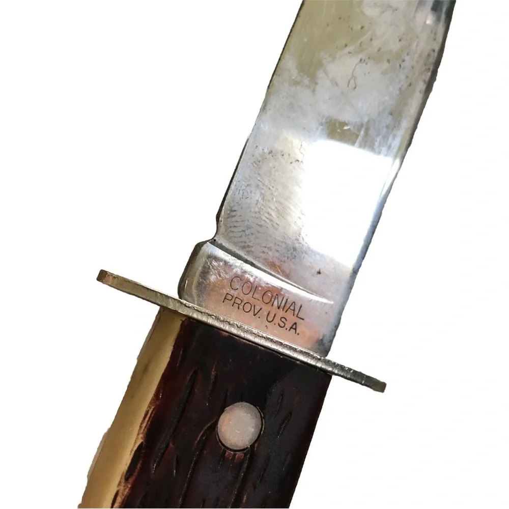 Vintage Colonial Prov USA Hunter Fixed Blade Dagger Hunting Knife